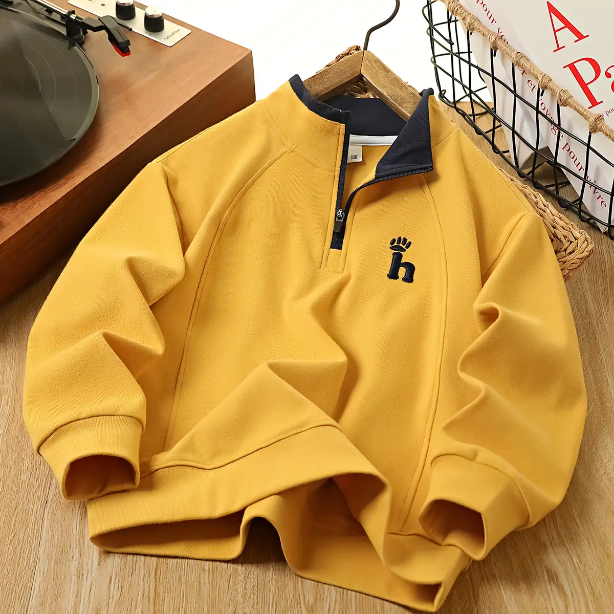 White Cotton Hoodie for Boys Spring 2026 - Image 3