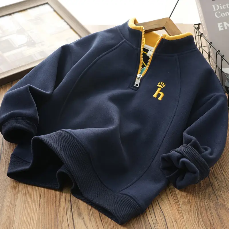 White Cotton Hoodie for Boys Spring 2026 - Image 8