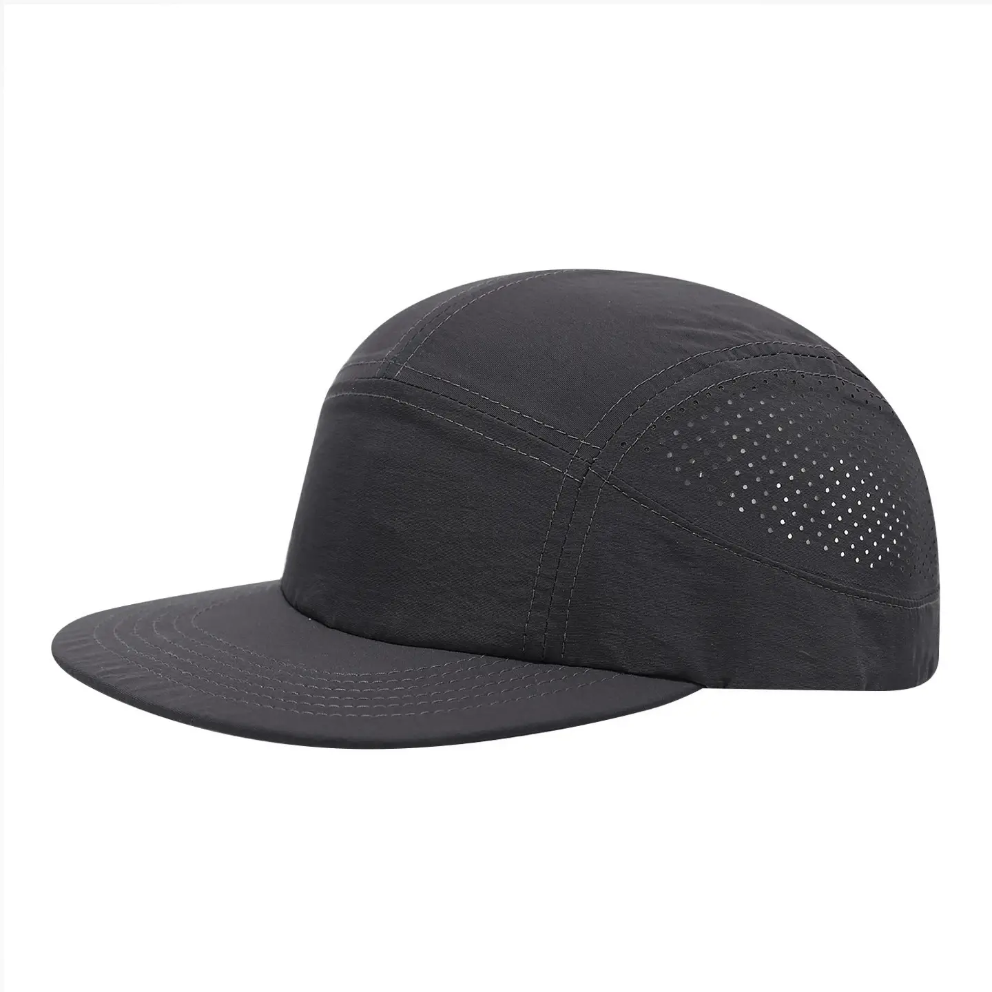 Black Unisex Mesh Baseball Cap Quick-Drying Hiking Running Hat - Image 4