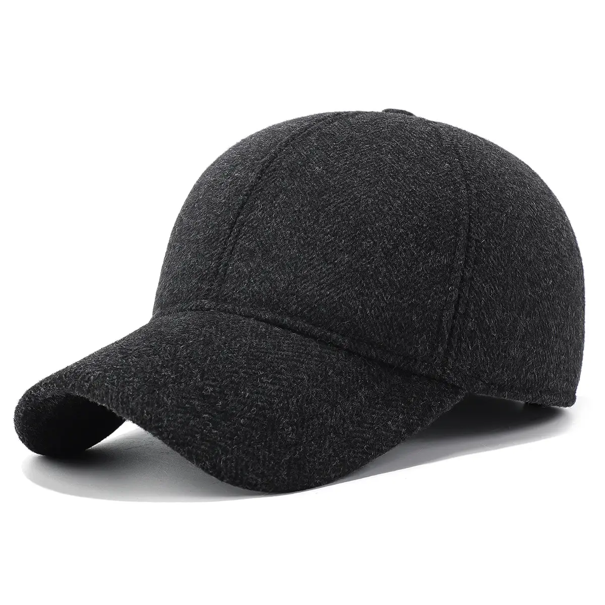 Winter Wool Ear Protection Cap for Men Women Black - Image 6