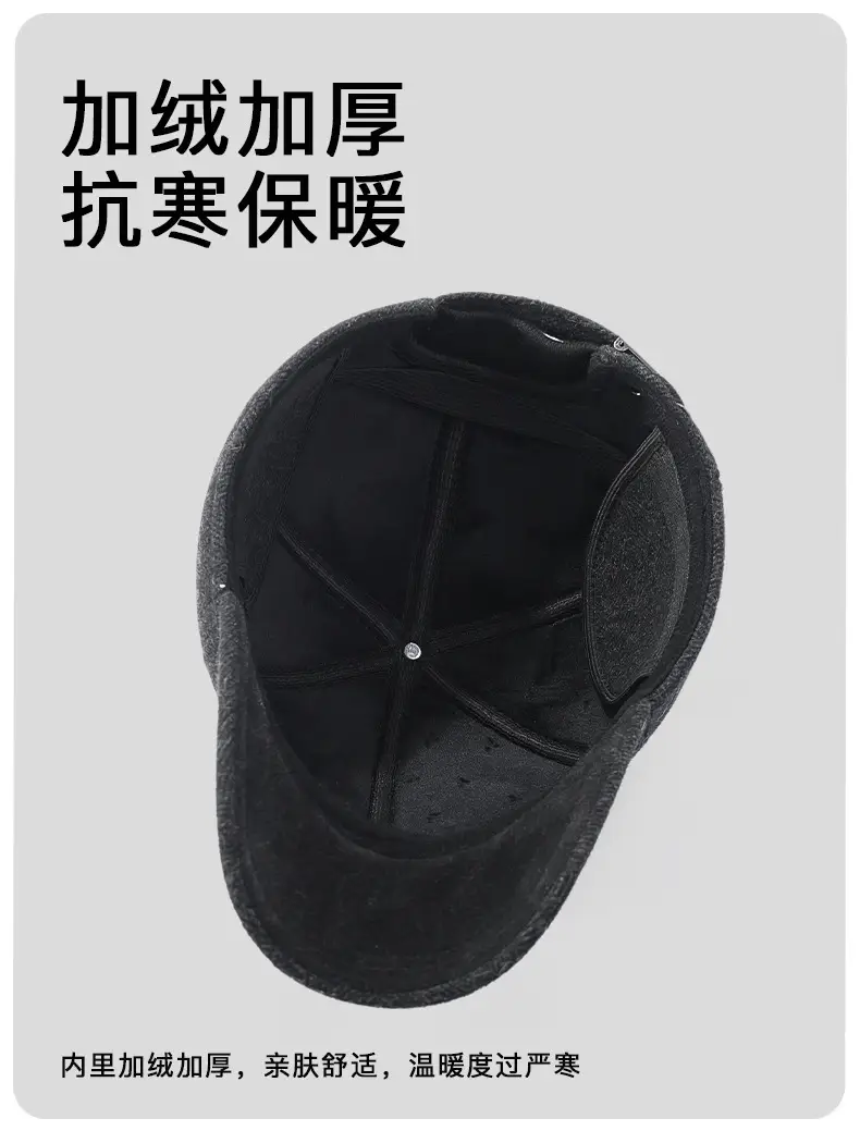 Winter Wool Ear Protection Cap for Men Women Black — feature 11