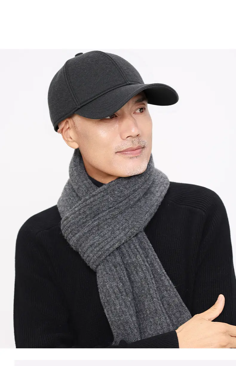 Winter Wool Ear Protection Cap for Men Women Black — feature 14
