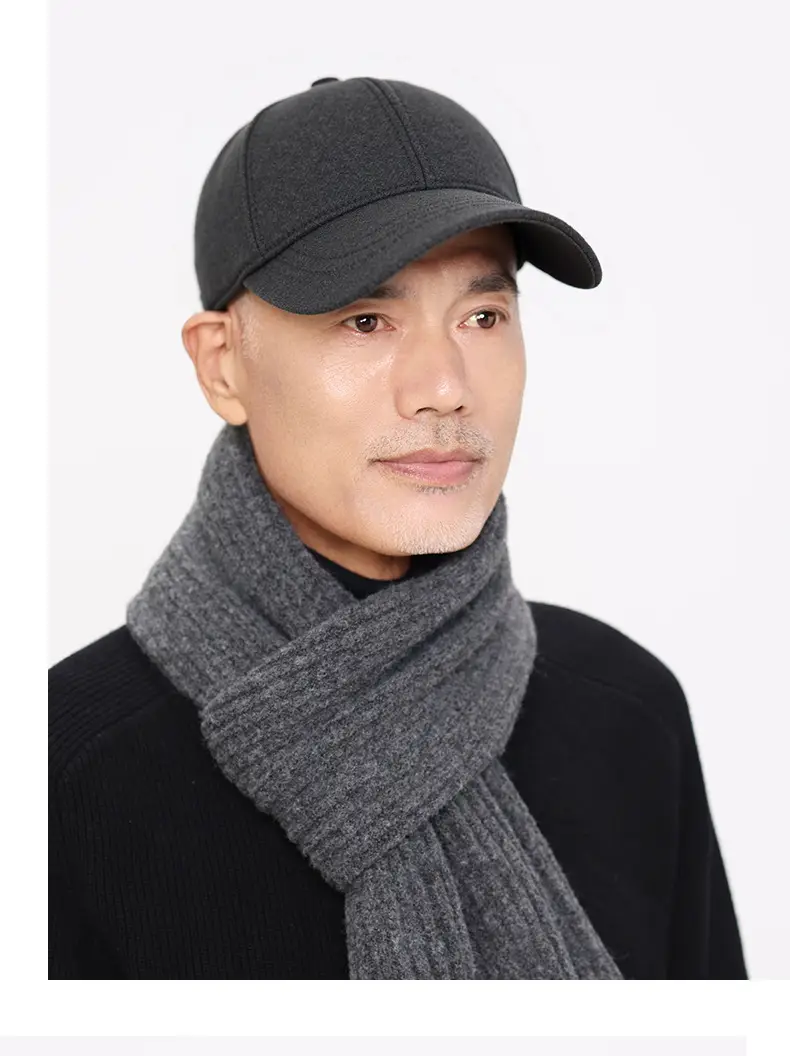 Winter Wool Ear Protection Cap for Men Women Black — feature 15