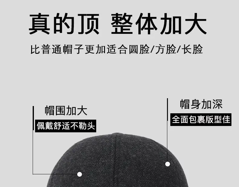 Winter Wool Ear Protection Cap for Men Women Black — feature 3