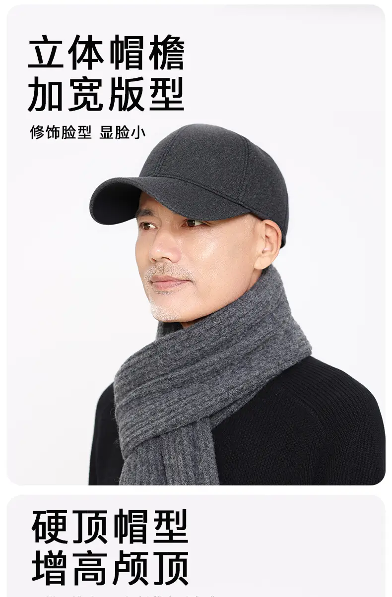 Winter Wool Ear Protection Cap for Men Women Black — feature 8