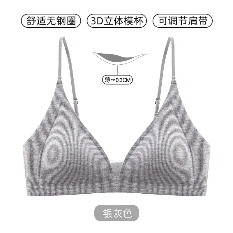 Original French-Style Triangle Cup Bra for Small Busts, Comfortable Seamless Soft Support Breathable Women's Bra with Beautiful Back Design