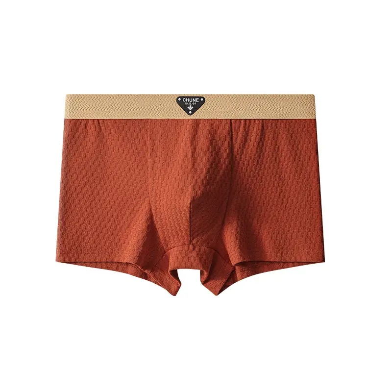 Men's Pure Cotton Boxer Briefs Gift Set Brown Grey