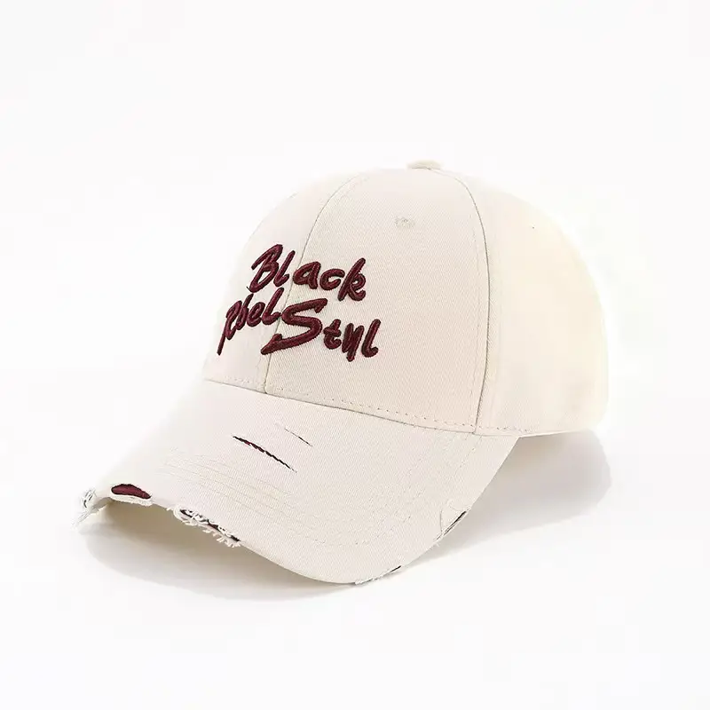 Black Retro Letter Baseball Cap for Women Large Head - Image 4