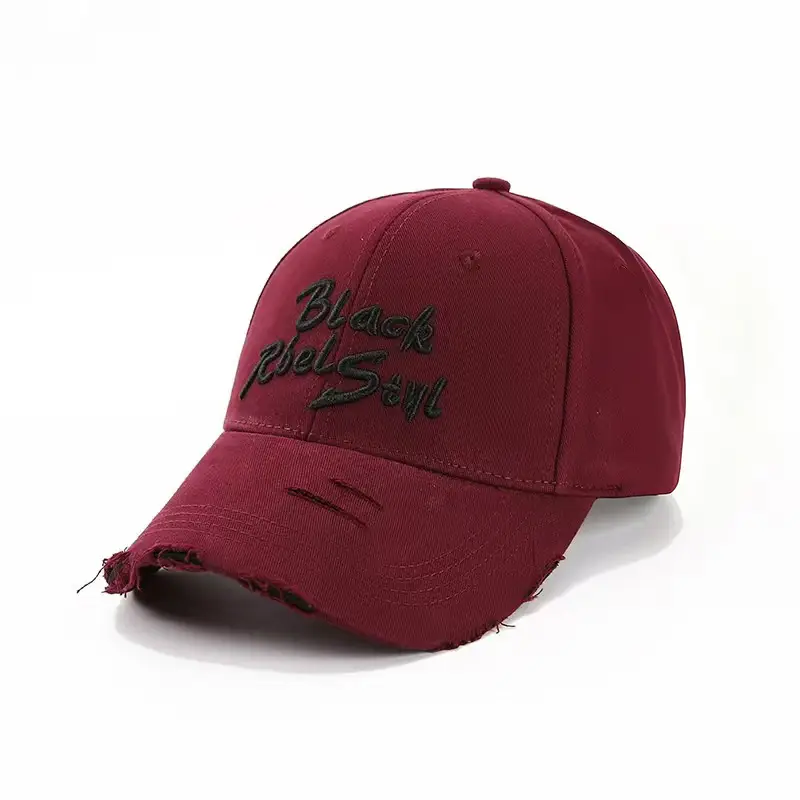 Black Retro Letter Baseball Cap for Women Large Head - Image 6