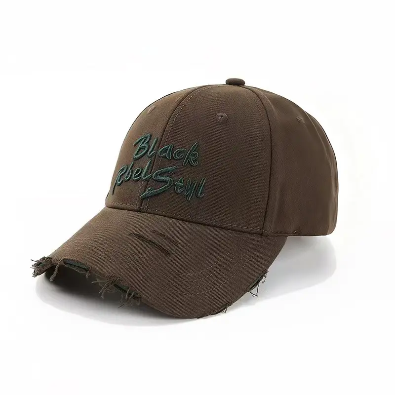 Black Retro Letter Baseball Cap for Women Large Head - Image 8