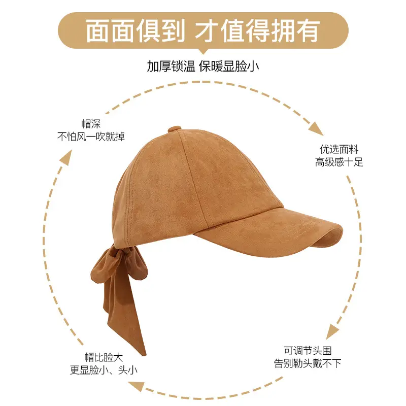 Women Windproof Winter Bow Cap Duckbill Warm - Image 4