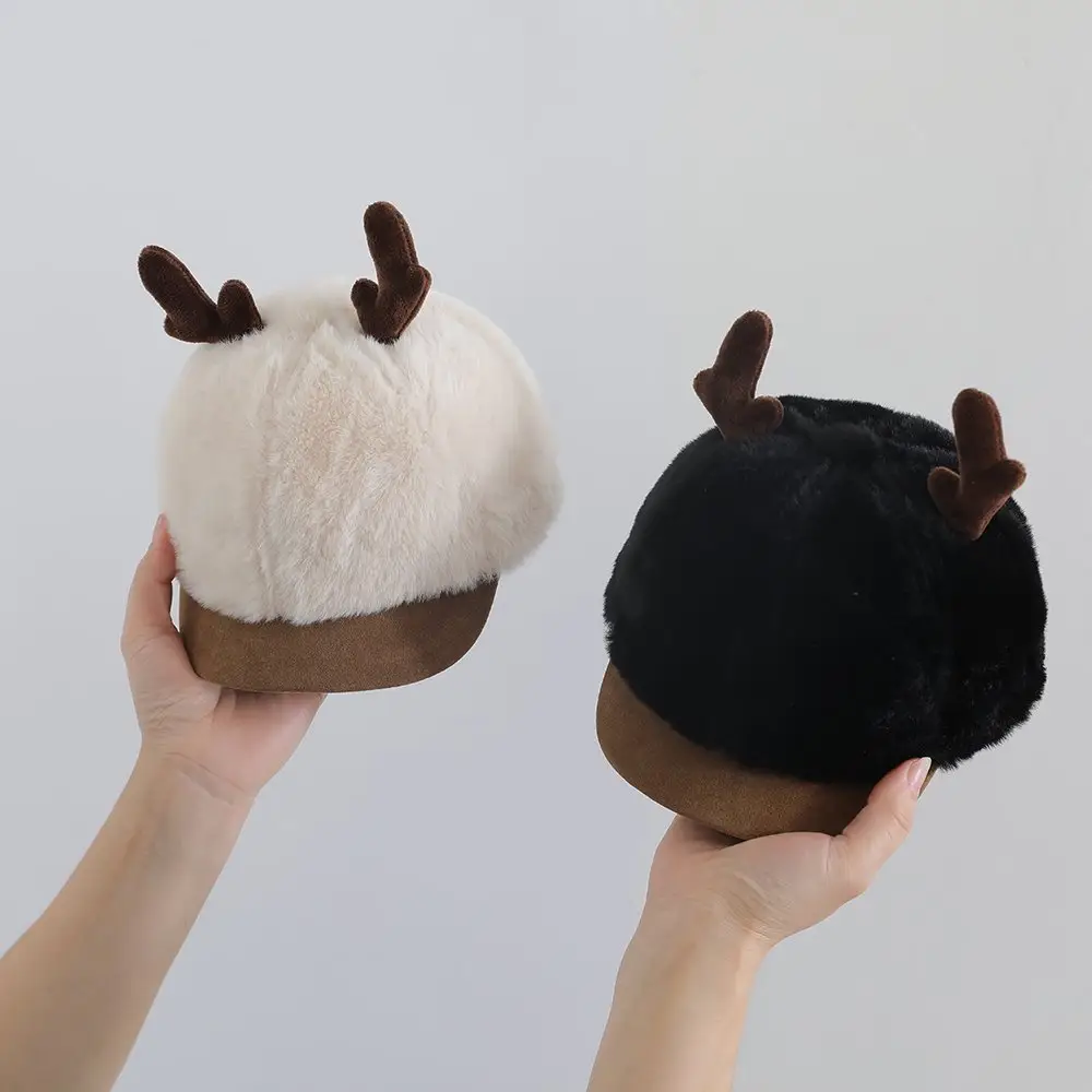 Baby Stuffed Hat with Antlers Winter Warm Korean Style — feature 3