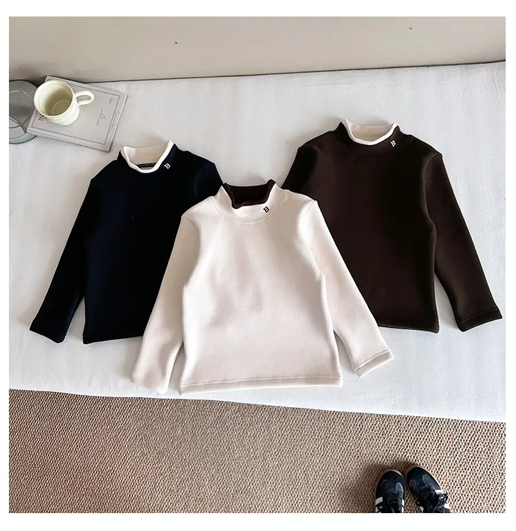 Nausicaa Boys Fleece High Collar T-Shirt Winter Warm — feature 15