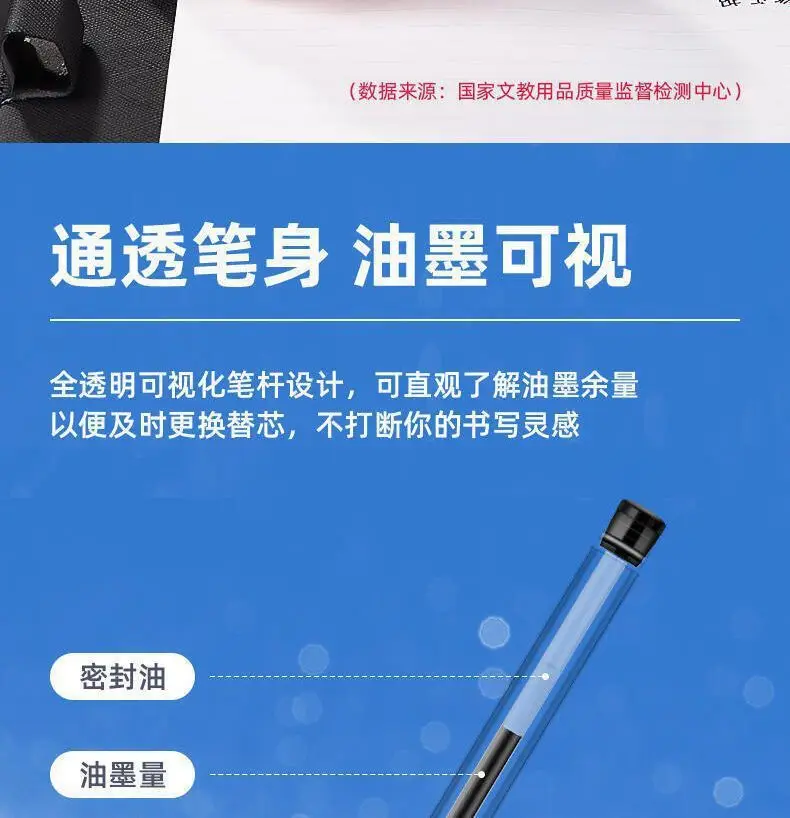 Deli 6600Es Gel Pen Black 0.5mm Bullet Tip Cap-Off Pen Blue Red Signature Pen for Students and Office Use — feature 15