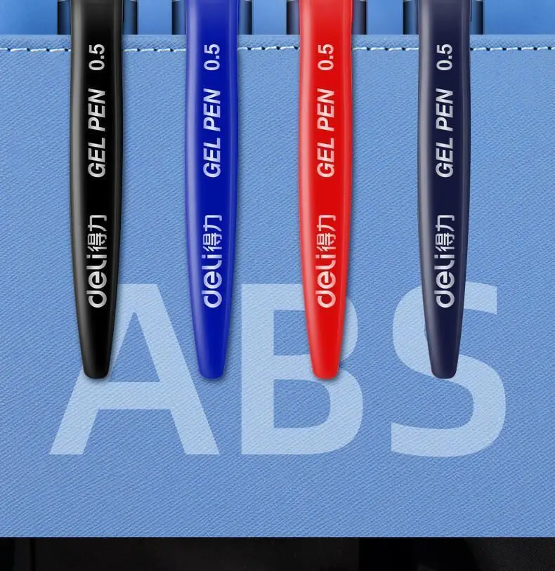 Deli 6600Es Gel Pen Black 0.5mm Bullet Tip Cap-Off Pen Blue Red Signature Pen for Students and Office Use — feature 19