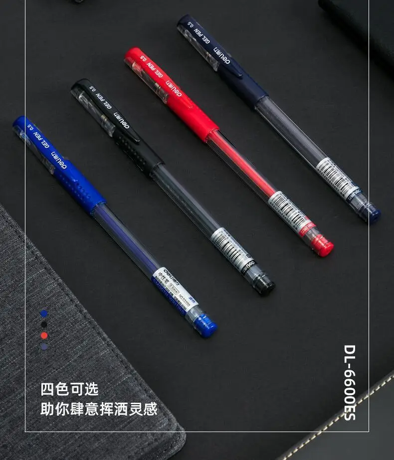 Deli 6600Es Gel Pen Black 0.5mm Bullet Tip Cap-Off Pen Blue Red Signature Pen for Students and Office Use — feature 26