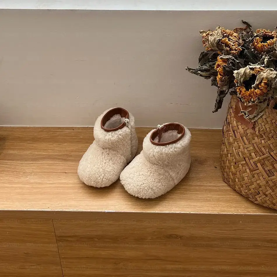 New Furry Boots for Girls Soft Soles Winter Boys