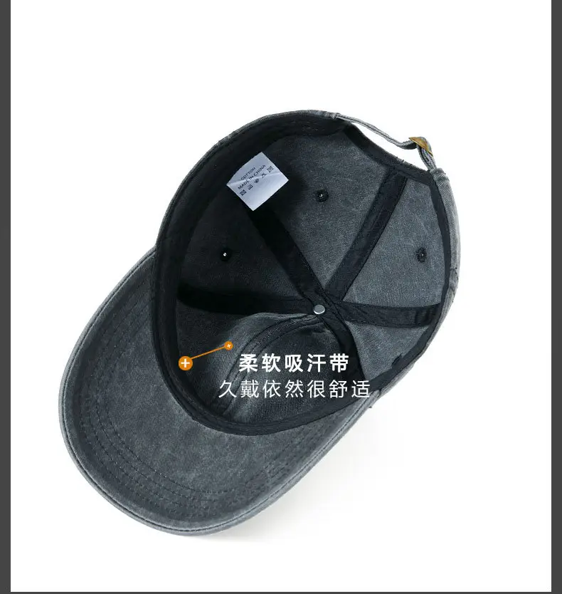 Men Grey Baseball Cap Peaked Soft Top — feature 21