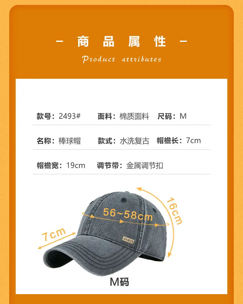 Men Grey Baseball Cap Peaked Soft Top — feature 9