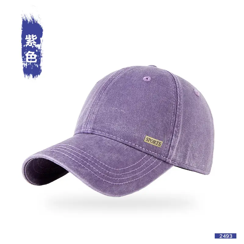 Men Grey Baseball Cap Peaked Soft Top - Image 3