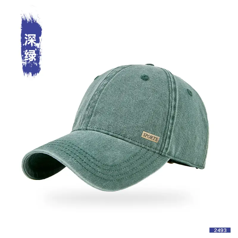 Men Grey Baseball Cap Peaked Soft Top - Image 9