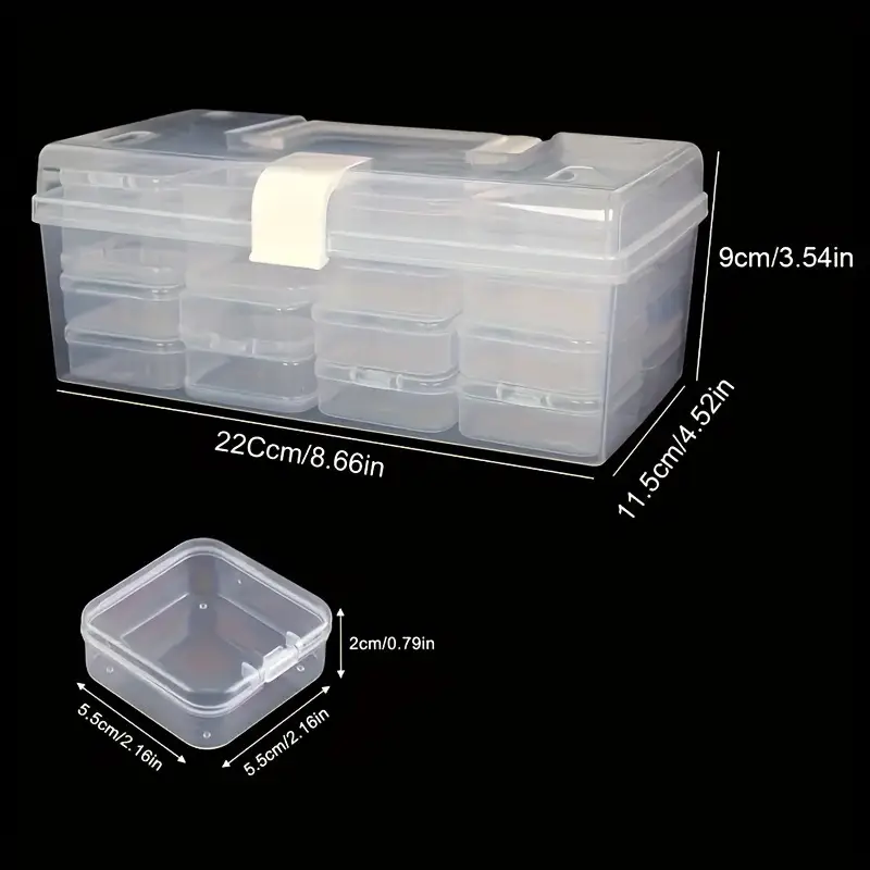 32Pcs Clear Plastic Storage Box Set Portable Crystal - Image 4