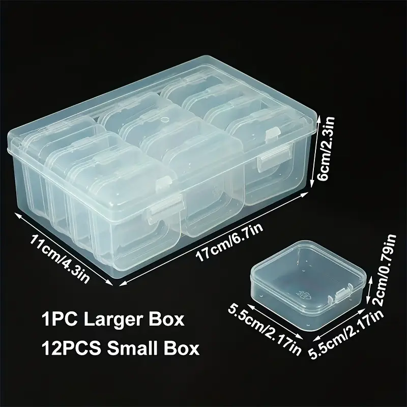 32Pcs Clear Plastic Storage Box Set Portable Crystal - Image 5