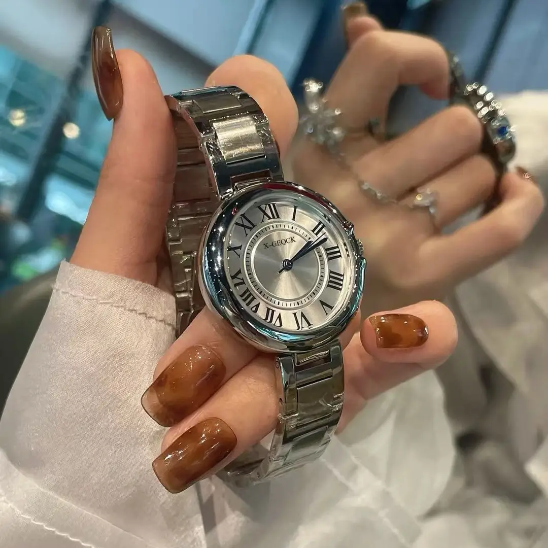 Swiss Same Style Women's Watch Niche Light Luxury Women's Fully Automatic Non-Mechanical Watch Waterproof High-End Gift for Girlfriend