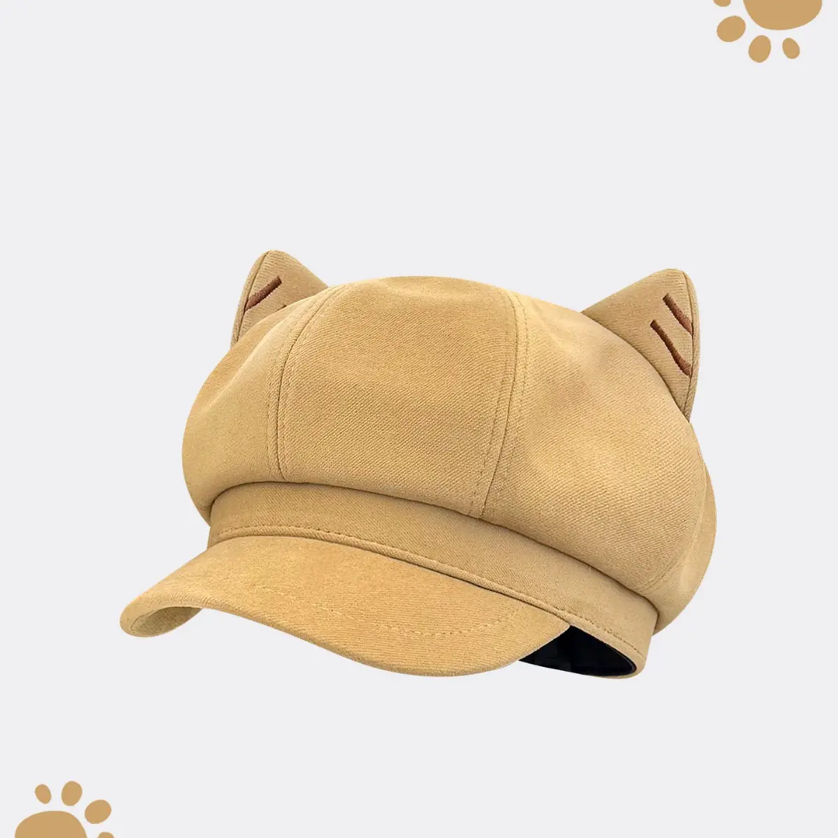 Japanese Cat Ear Beret for Women Black Wool Spring Autumn - Image 5