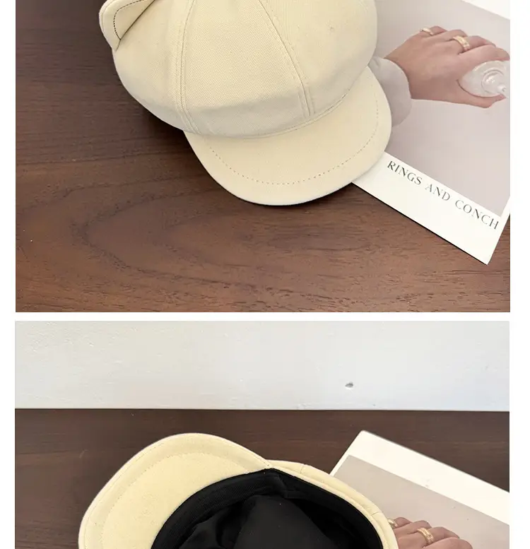 Japanese Cat Ear Beret for Women Black Wool Spring Autumn — feature 14