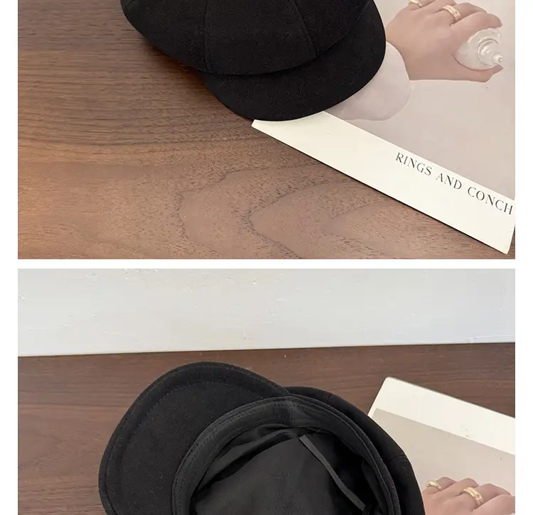Japanese Cat Ear Beret for Women Black Wool Spring Autumn — feature 18