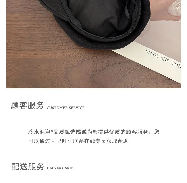 Japanese Cat Ear Beret for Women Black Wool Spring Autumn — feature 19