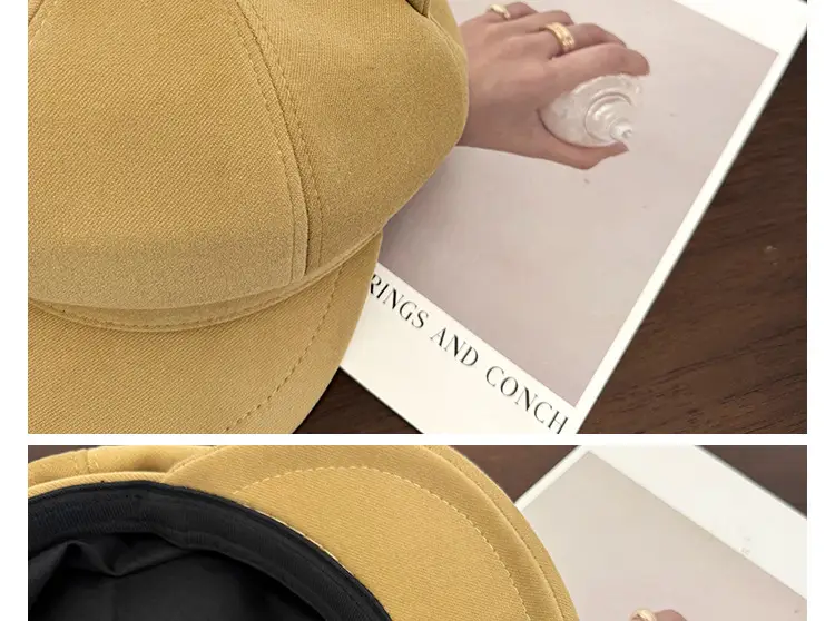 Japanese Cat Ear Beret for Women Black Wool Spring Autumn — feature 8