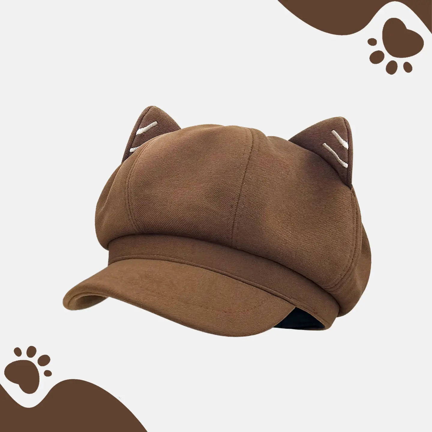 Japanese Cat Ear Beret for Women Black Wool Spring Autumn - Image 3