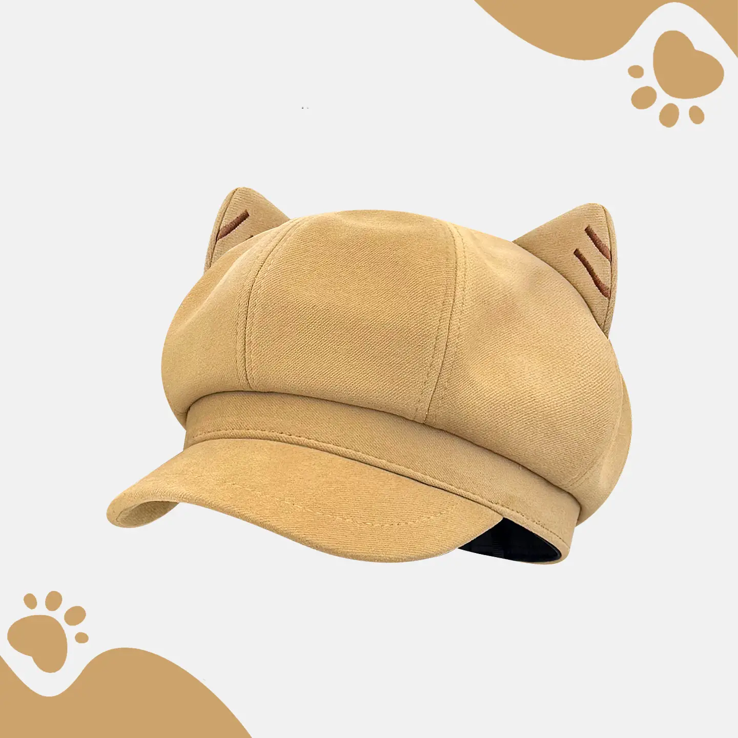 Japanese Cat Ear Beret for Women Black Wool Spring Autumn - Image 4