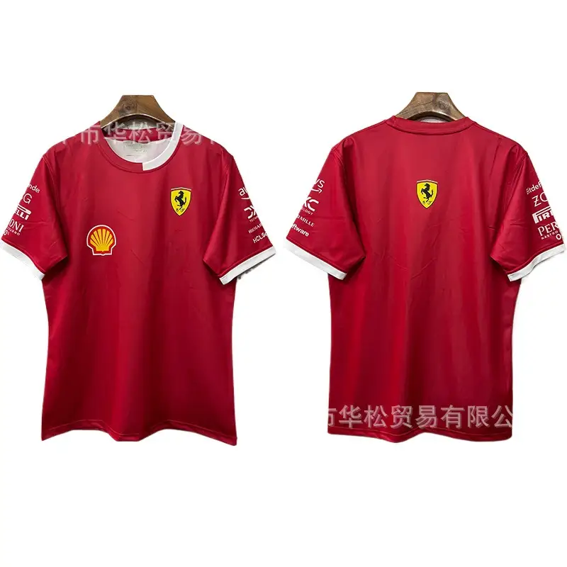 2526 Aston Martin Ferrari Red Bull Mclaren Mercedes Racing Suit Summer Short Sleeve Casual Wear