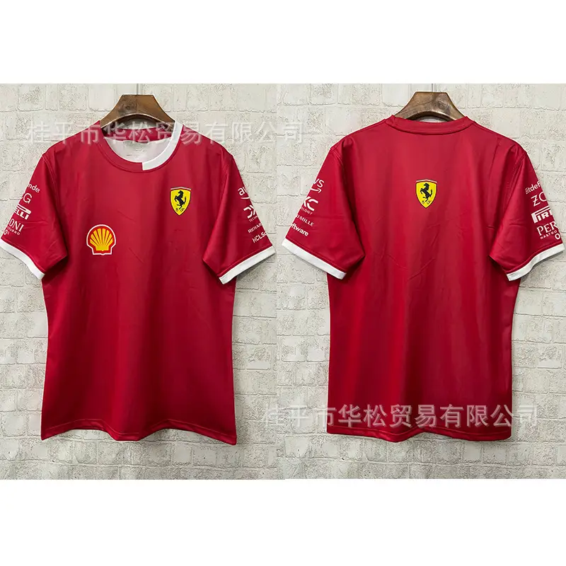 2526 Aston Martin Ferrari Red Bull Mclaren Mercedes Racing Suit Summer Short Sleeve Casual Wear — feature 2