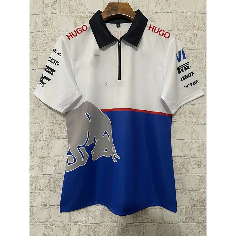 2526 Aston Martin Ferrari Red Bull Mclaren Mercedes Racing Suit Summer Short Sleeve Casual Wear — feature 4