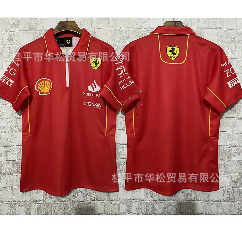 2526 Aston Martin Ferrari Red Bull Mclaren Mercedes Racing Suit Summer Short Sleeve Casual Wear