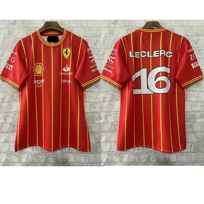 2526 Aston Martin Ferrari Red Bull Mclaren Mercedes Racing Suit Summer Short Sleeve Casual Wear
