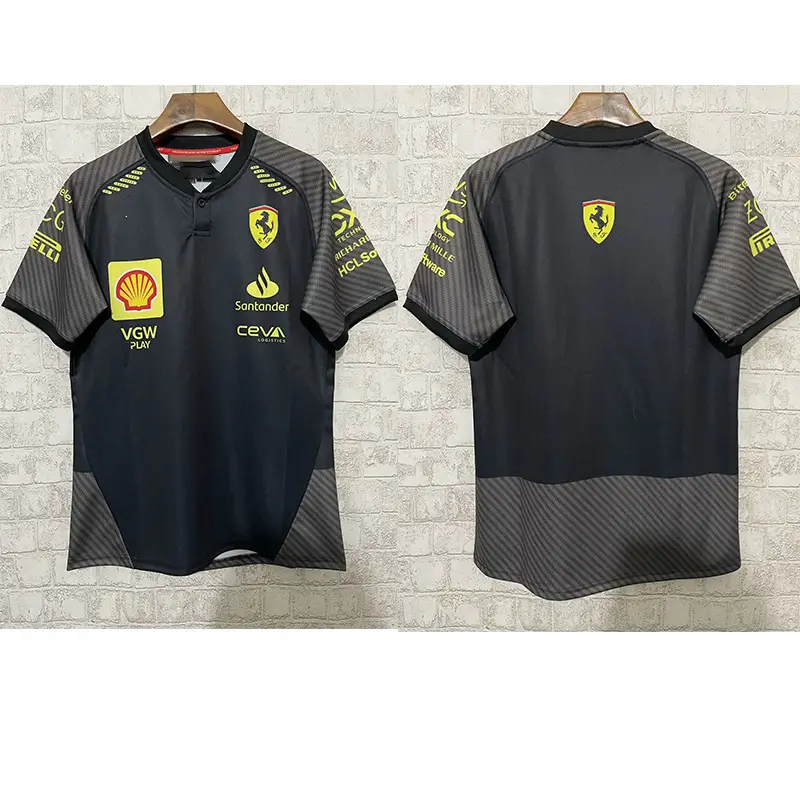 2526 Aston Martin Ferrari Red Bull Mclaren Mercedes Racing Suit Summer Short Sleeve Casual Wear