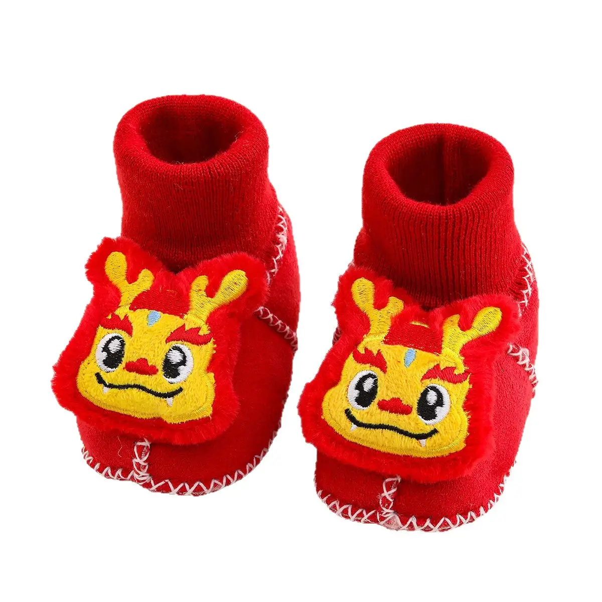 Jingqi Baby Shoes Red Fleece Lined Newborn 0-1 Year