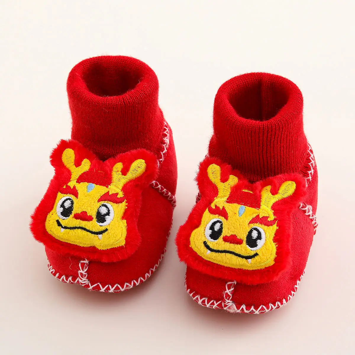 Jingqi Baby Shoes Red Fleece Lined Newborn 0-1 Year