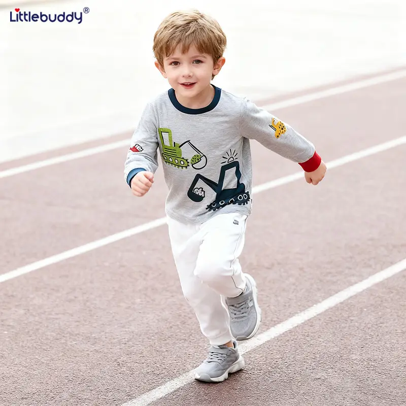 Kids Cotton T-Shirt Grey Spring Autumn New Design Small Medium - Image 4