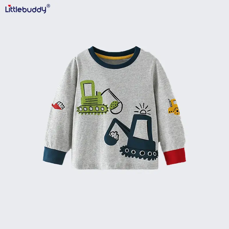Kids Cotton T-Shirt Grey Spring Autumn New Design Small Medium - Image 5