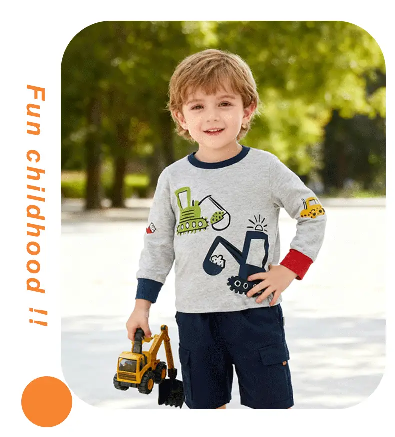 Kids Cotton T-Shirt Grey Spring Autumn New Design Small Medium â feature 7