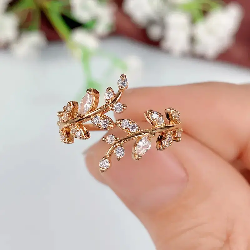Adjustable Leaf Silver Ring for Women - Image 4