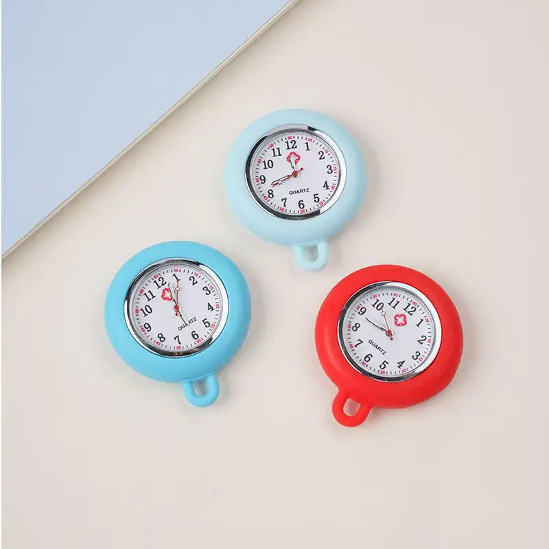 Dopamine Silicone Nurse Watch Creative Simple Round Hanging Watch Medical Examination Student Watch Nurse Pocket Watch Wholesale