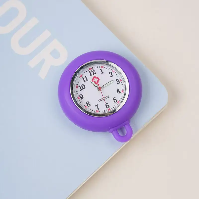 Dopamine Silicone Nurse Watch Creative Simple Round Hanging Watch Medical Examination Student Watch Nurse Pocket Watch Wholesale