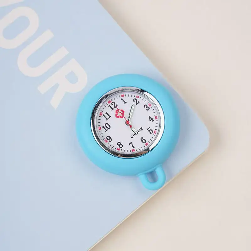 Dopamine Silicone Nurse Watch Creative Simple Round Hanging Watch Medical Examination Student Watch Nurse Pocket Watch Wholesale